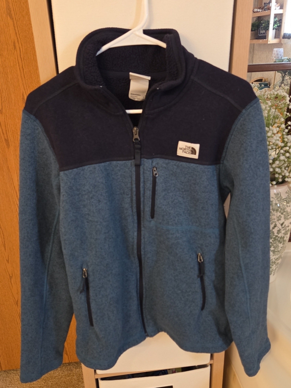 The North Face Mens' Two-Tone Navy and Blue Fleece Jacket